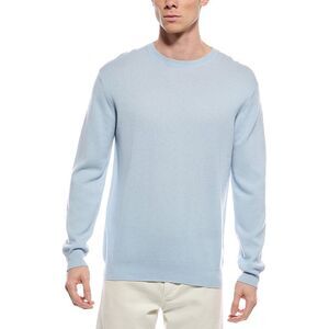 Forte Mens  Cashmere Classic Crew Cashmere Sweater, Blue